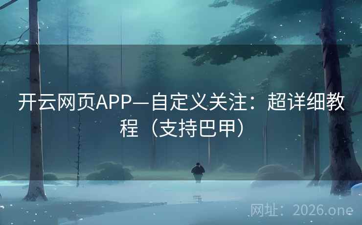 开云网页APP—自定义关注：超详细教程（支持巴甲）  第2张