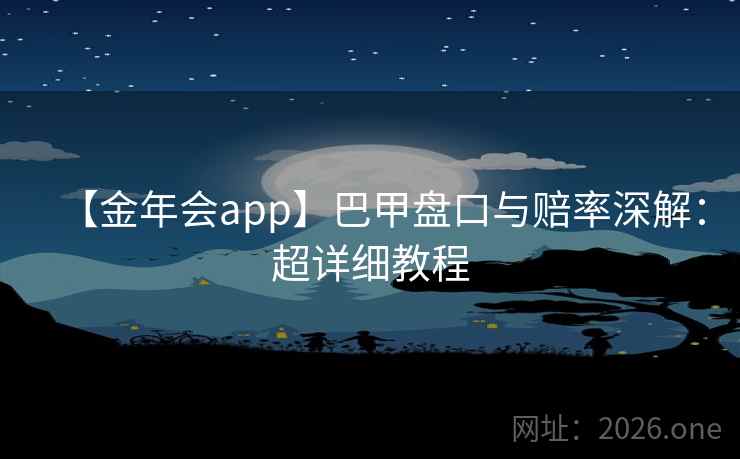 【金年会app】巴甲盘口与赔率深解：超详细教程  第2张